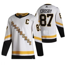 Miesten Pittsburgh Penguins Sidney Crosby 87 Pelipaita 2020-21 Reverse Retro Valkoinen Authentic