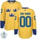 Miesten Ruotsi Custom Pelipaita 2016 World Cup of Hockey Keltainen Authentic