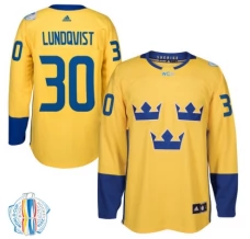 Miesten Ruotsi Henrik Lundqvist 30 Pelipaita 2016 World Cup of Hockey Keltainen Authentic