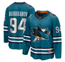 Miesten San Jose Sharks Alexander Barabanov 94 Pelipaita Teal Breakaway Koti