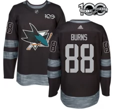 Miesten San Jose Sharks Brent Burns 88 Pelipaita 1917-2017 100th Anniversary Patch Musta Authentic