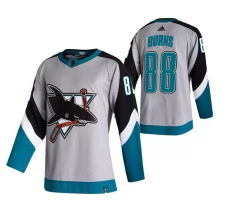 Miesten San Jose Sharks Brent Burns 88 Pelipaita 2020-21 Reverse Retro Harmaa Authentic