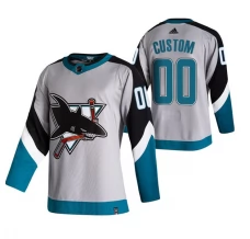 Miesten San Jose Sharks Custom Pelipaita 2020-21 Reverse Retro Harmaa Authentic