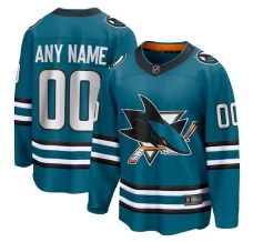 Miesten San Jose Sharks Custom Pelipaita Teal Breakaway Koti