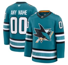 Miesten San Jose Sharks Custom Pelipaita Teal Premium Koti