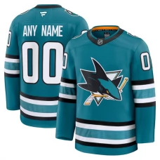 Miesten San Jose Sharks Custom Pelipaita Teal Premium Koti