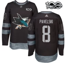 Miesten San Jose Sharks Joe Pavelski 8 Pelipaita 1917-2017 100th Anniversary Patch Musta Authentic