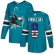 Miesten San Jose Sharks Joe Pavelski 8 Pelipaita USA Flag Fashion Teal Authentic
