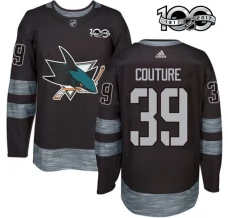 Miesten San Jose Sharks Logan Couture 39 Pelipaita 1917-2017 100th Anniversary Patch Musta Authentic