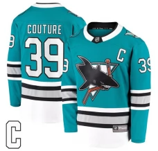 Miesten San Jose Sharks Logan Couture 39 Pelipaita 30th Anniversary Captain Patch Teal Premier Breakaway Vaihtoehtoinen
