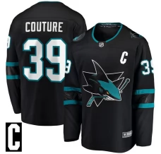 Miesten San Jose Sharks Logan Couture 39 Pelipaita Captain Patch Musta Premier Breakaway Vaihtoehtoinen