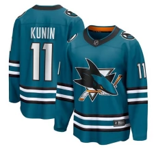 Miesten San Jose Sharks Luke Kunin 11 Pelipaita Teal Breakaway Koti