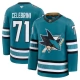 Miesten San Jose Sharks Macklin Celebrini 71 Pelipaita Teal Premium Koti