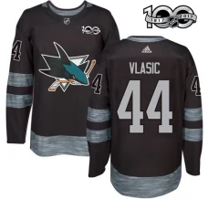 Miesten San Jose Sharks Marc-Edouard Vlasic 44 Pelipaita 1917-2017 100th Anniversary Patch Musta Authentic