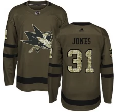 Miesten San Jose Sharks Martin Jones 31 Pelipaita Camo Green Authentic