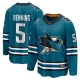 Miesten San Jose Sharks Matt Benning 5 Pelipaita Teal Breakaway Koti