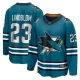 Miesten San Jose Sharks Oskar Lindblom 23 Pelipaita Teal Breakaway Koti