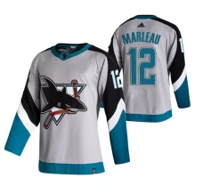 Miesten San Jose Sharks Patrick Marleau 12 Pelipaita 2020-21 Reverse Retro Harmaa Authentic