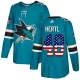 Miesten San Jose Sharks Tomas Hertl 48 Pelipaita USA Flag Fashion Teal Authentic