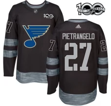 Miesten St. Louis Blues Alex Pietrangelo 27 Pelipaita 1917-2017 100th Anniversary Patch Musta Authentic