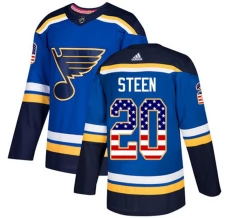 Miesten St. Louis Blues Alexander Steen 20 Pelipaita USA Flag Fashion Sininen Authentic