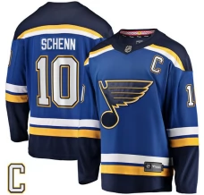 Miesten St. Louis Blues Brayden Schenn 10 Pelipaita Captain Patch Sininen Breakaway Koti