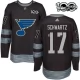 Miesten St. Louis Blues Jaden Schwartz 17 Pelipaita 1917-2017 100th Anniversary Patch Musta Authentic