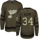 Miesten St. Louis Blues Jake Allen 34 Pelipaita Camo Green Authentic