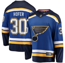 Miesten St. Louis Blues Joel Hofer 30 Pelipaita Sininen Premier Breakaway Koti