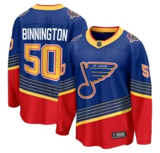 Miesten St. Louis Blues Jordan Binnington 50 Pelipaita Royal Premier Breakaway Vaihtoehtoinen