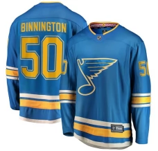 Miesten St. Louis Blues Jordan Binnington 50 Pelipaita Sininen Premier Breakaway Vaihtoehtoinen