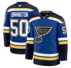 Miesten St. Louis Blues Jordan Binnington 50 Pelipaita Sininen Premium Koti