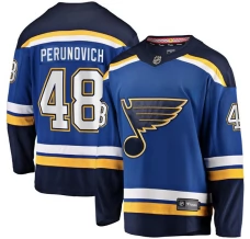 Miesten St. Louis Blues Scott Perunovich 48 Pelipaita Sininen Premier Breakaway Koti