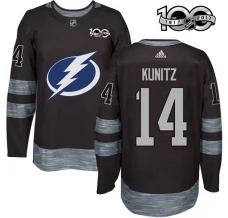 Miesten Tampa Bay Lightning Chris Kunitz 14 Pelipaita 1917-2017 100th Anniversary Patch Musta Authentic