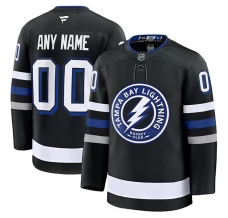 Miesten Tampa Bay Lightning Custom Pelipaita Musta Premium Vaihtoehtoinen