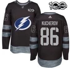 Miesten Tampa Bay Lightning Nikita Kucherov 86 Pelipaita 1917-2017 100th Anniversary Patch Musta Authentic