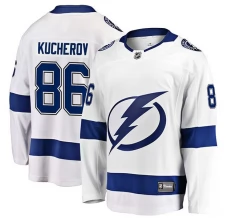 Miesten Tampa Bay Lightning Nikita Kucherov 86 Pelipaita Valkoinen Premier Breakaway Vieras