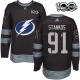 Miesten Tampa Bay Lightning Steven Stamkos 91 Pelipaita 1917-2017 100th Anniversary Patch Musta Authentic