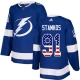 Miesten Tampa Bay Lightning Steven Stamkos 91 Pelipaita USA Flag Fashion Sininen Authentic