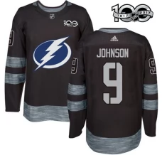 Miesten Tampa Bay Lightning Tyler Johnson 9 Pelipaita 1917-2017 100th Anniversary Patch Musta Authentic