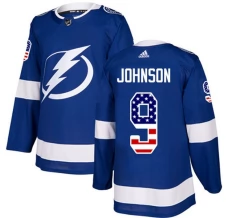 Miesten Tampa Bay Lightning Tyler Johnson 9 Pelipaita USA Flag Fashion Sininen Authentic