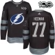 Miesten Tampa Bay Lightning Victor Hedman 77 Pelipaita 1917-2017 100th Anniversary Patch Musta Authentic