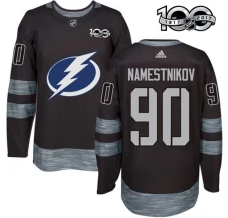 Miesten Tampa Bay Lightning Vladislav Namestnikov 90 Pelipaita 1917-2017 100th Anniversary Patch Musta Authentic
