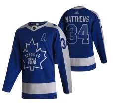 Miesten Toronto Maple Leafs Auston Matthews 34 Pelipaita 2020-21 Reverse Retro Sininen Authentic