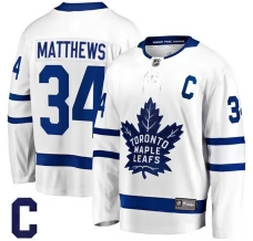 Miesten Toronto Maple Leafs Auston Matthews 34 Pelipaita Captain Patch Valkoinen Premier Breakaway Vieras
