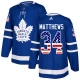 Miesten Toronto Maple Leafs Auston Matthews 34 Pelipaita USA Flag Fashion Sininen Authentic