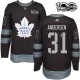 Miesten Toronto Maple Leafs Frederik Andersen 31 Pelipaita 1917-2017 100th Anniversary Patch Musta Authentic