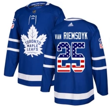 Miesten Toronto Maple Leafs James Van Riemsdyk 25 Pelipaita USA Flag Fashion Sininen Authentic