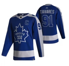 Miesten Toronto Maple Leafs John Tavares 91 Pelipaita 2020-21 Reverse Retro Sininen Authentic