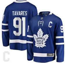 Miesten Toronto Maple Leafs John Tavares 91 Pelipaita Captain Patch Sininen Premier Breakaway Koti